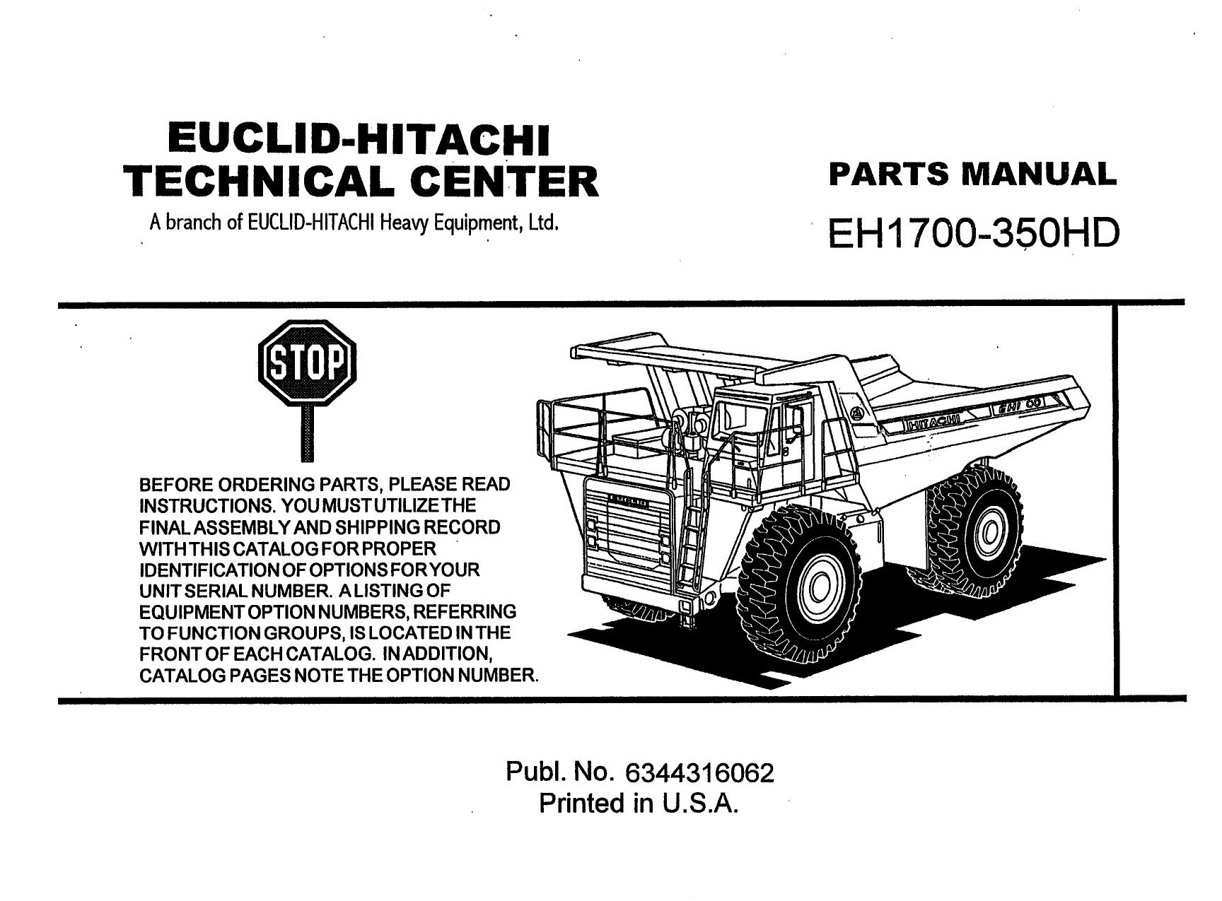 EH1700 350HD Parts Catalog EUCLID HITACHI (2)